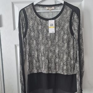 Michael Kors Monochrome Textured Blouse